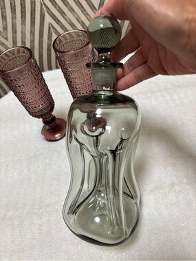 Vintage Smokey Jacob bang kluk kluk glass decanter